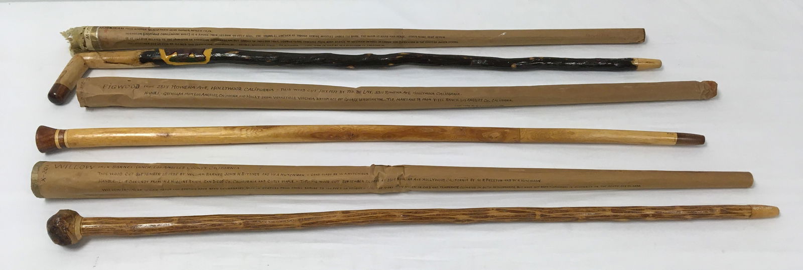 THREE VINTAGE HANDMADE WOOD CANES (1 of 15)