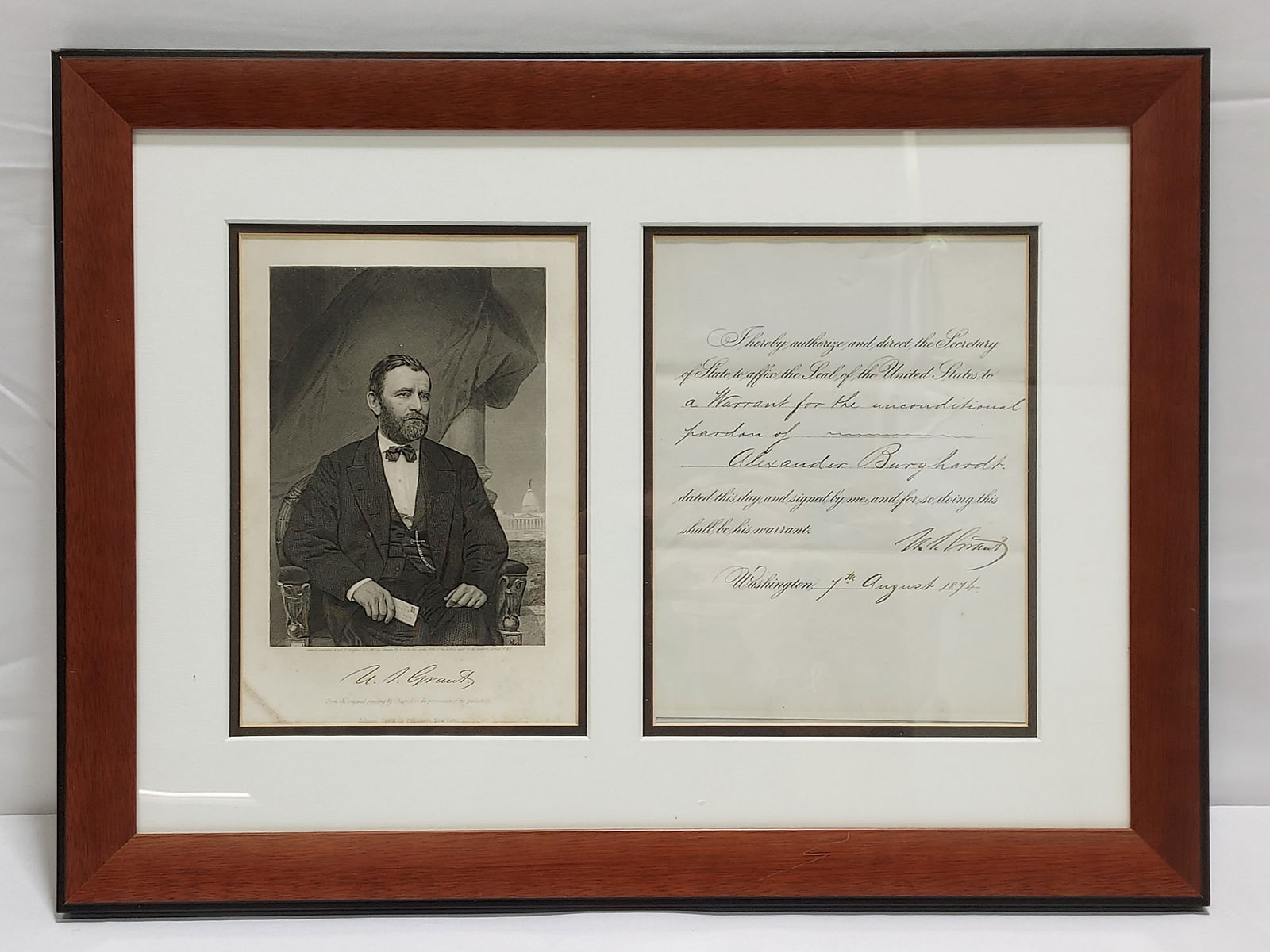 ULYSSES S GRANT SIGNED 1874 PARDON WITH FRY ENGRAV (1 of 16)