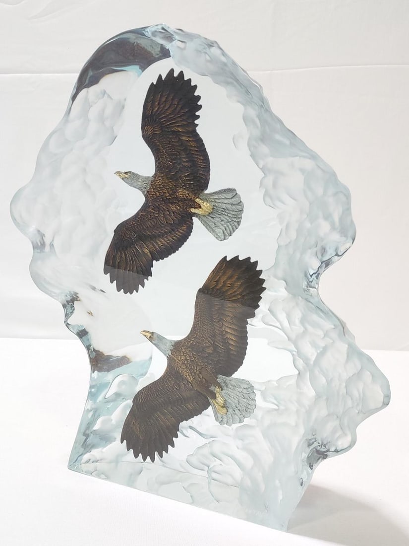 KITTY CANTRELL L.E. LUCITE SCULPTURE: EAGLES (1 of 14)