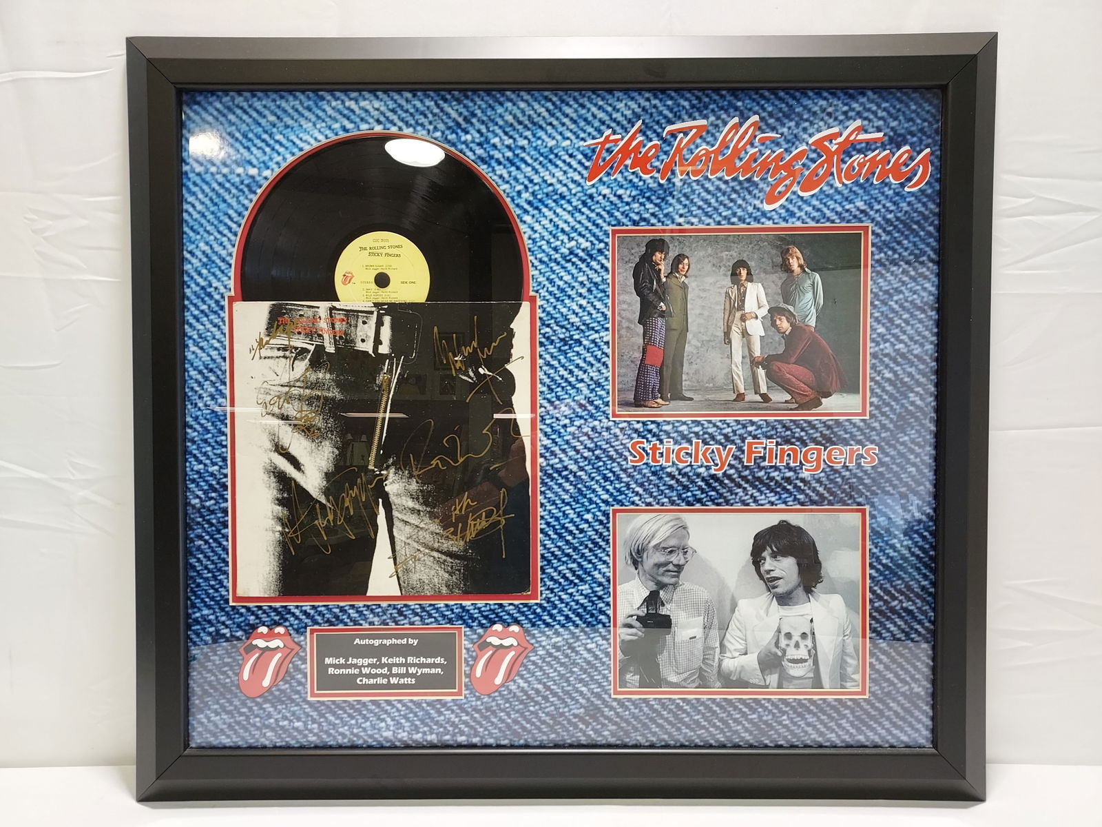 ROLLING STONES FRAMED SIGNED COLLAGE ALBUM PHOTOS (1 of 9)