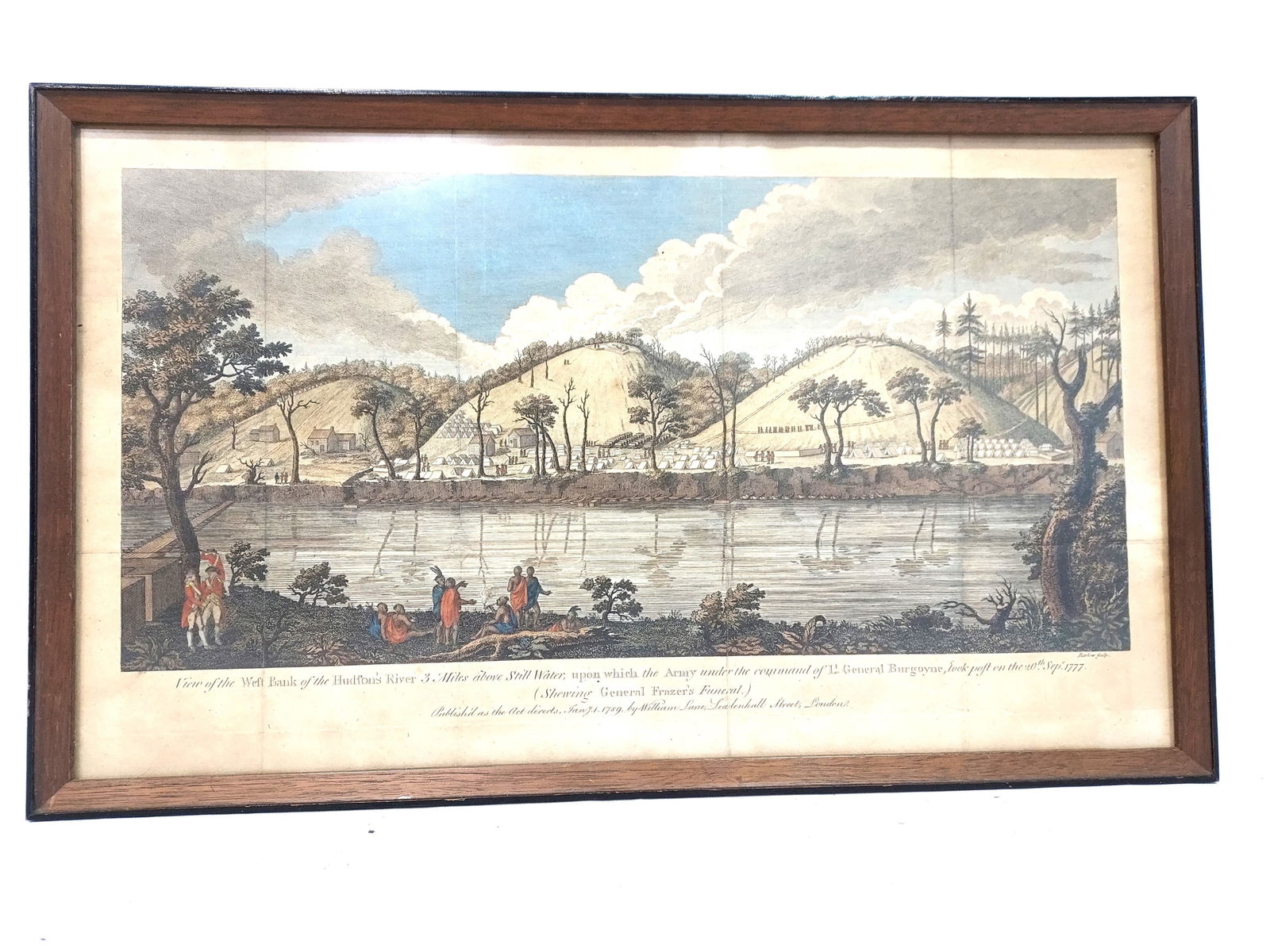 18TH C HAND COLORED ENGRAVING, WILLIAM LANE,HUDSON (1 of 6)