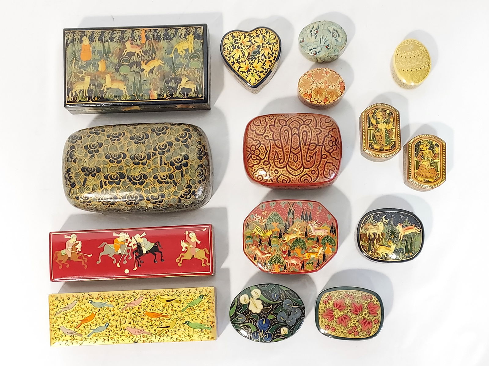 ASSORTED INDIAN KASHMIR LACQUER BOXES 15 PCS (1 of 20)