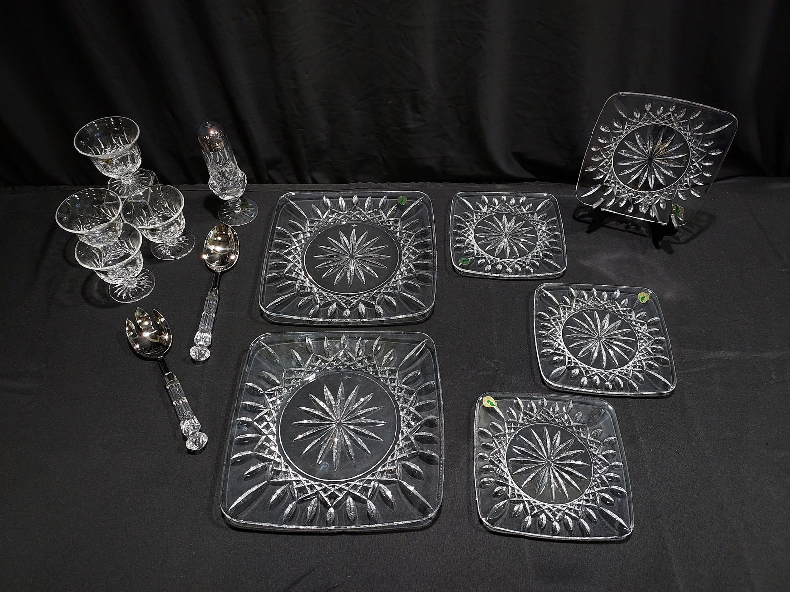 WATERFORD CRYSTAL: 4 PLATES, PLATTERS , ETC 13 PCS (1 of 19)