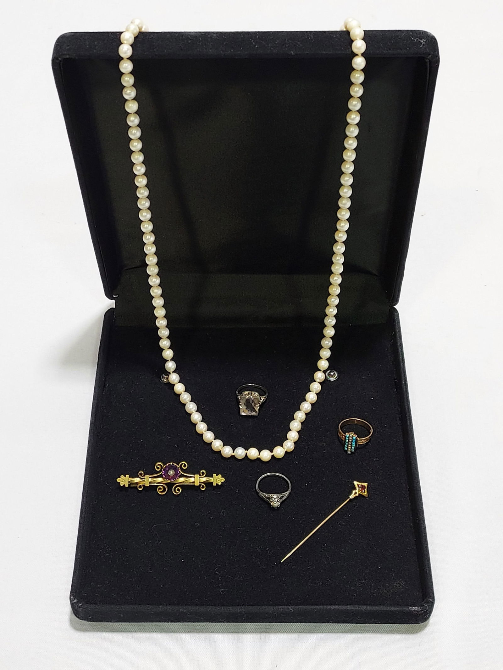 SM GROUP LOT JEWELRY: 14K & 18K GOLD, PEARLS, ETC (1 of 15)