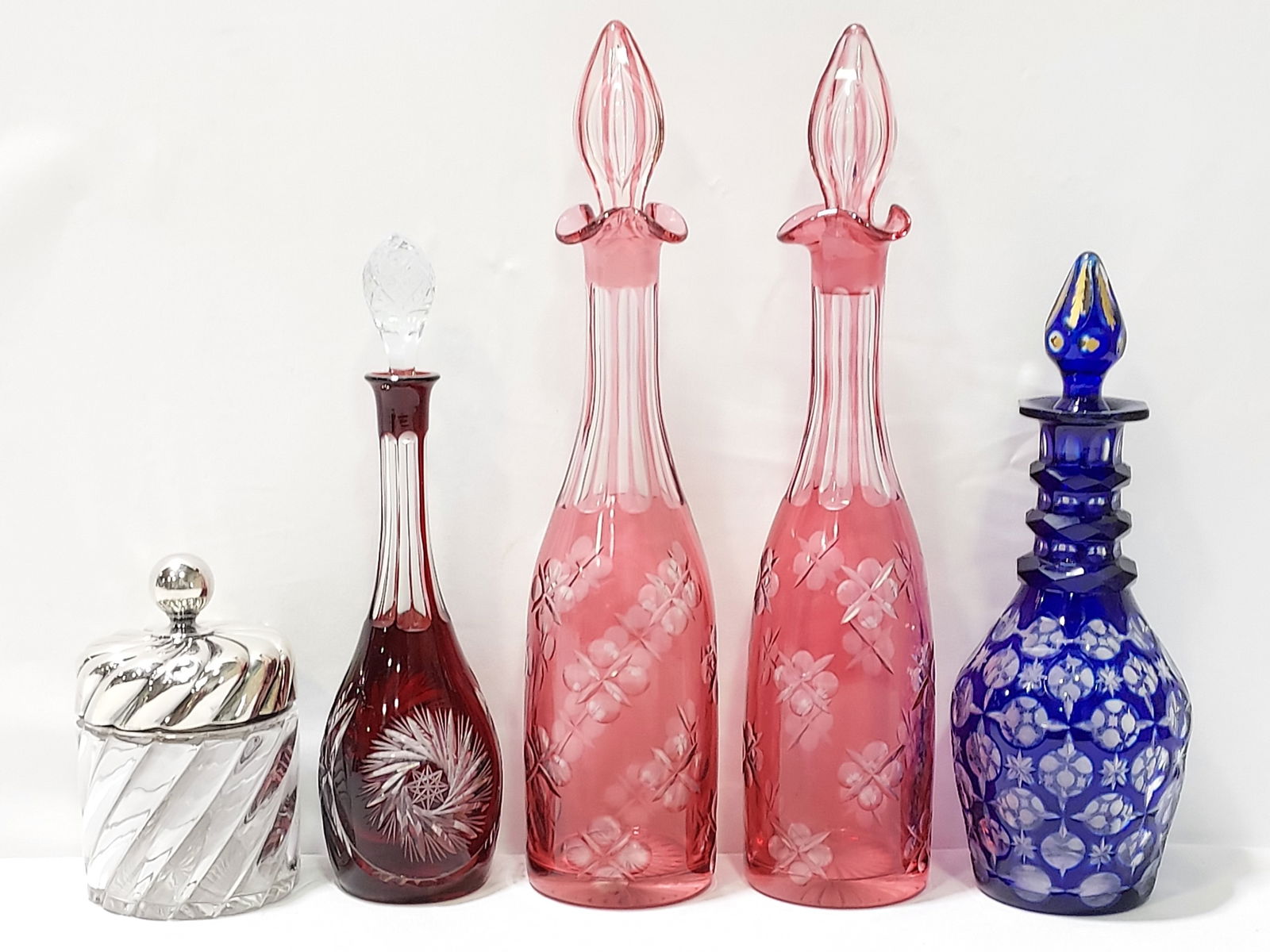 GLASS COLLECTOR'S LOT: STERLING, CUT TO CLEAR, 5 P (1 of 19)