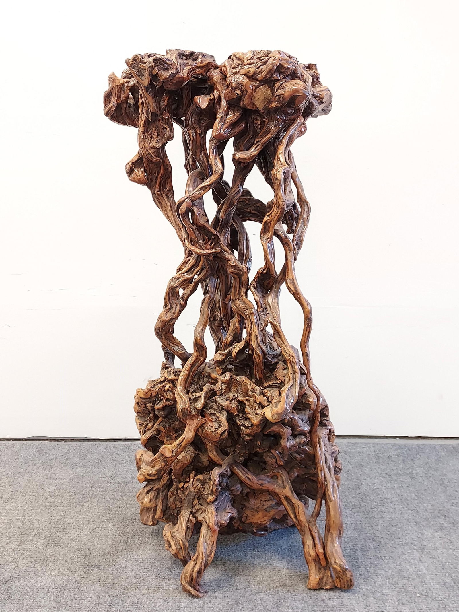 VINTAGE CHINESE NATURAL ROOT WOOD PEDESTAL STAND (1 of 9)