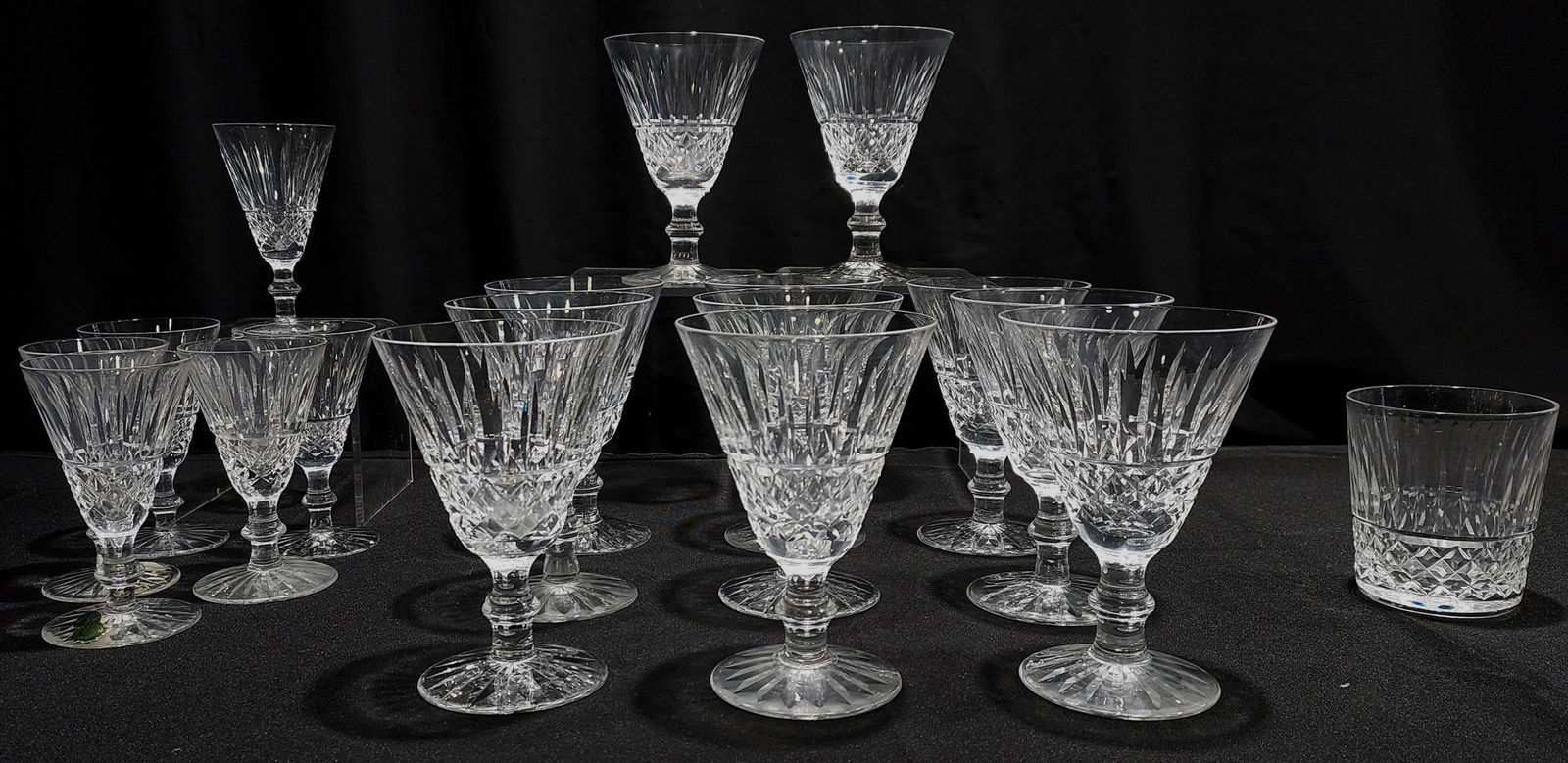 WATERFORD "TRAMORE" CUT CRYSTAL STEMWARE, 18 PCS (1 of 10)