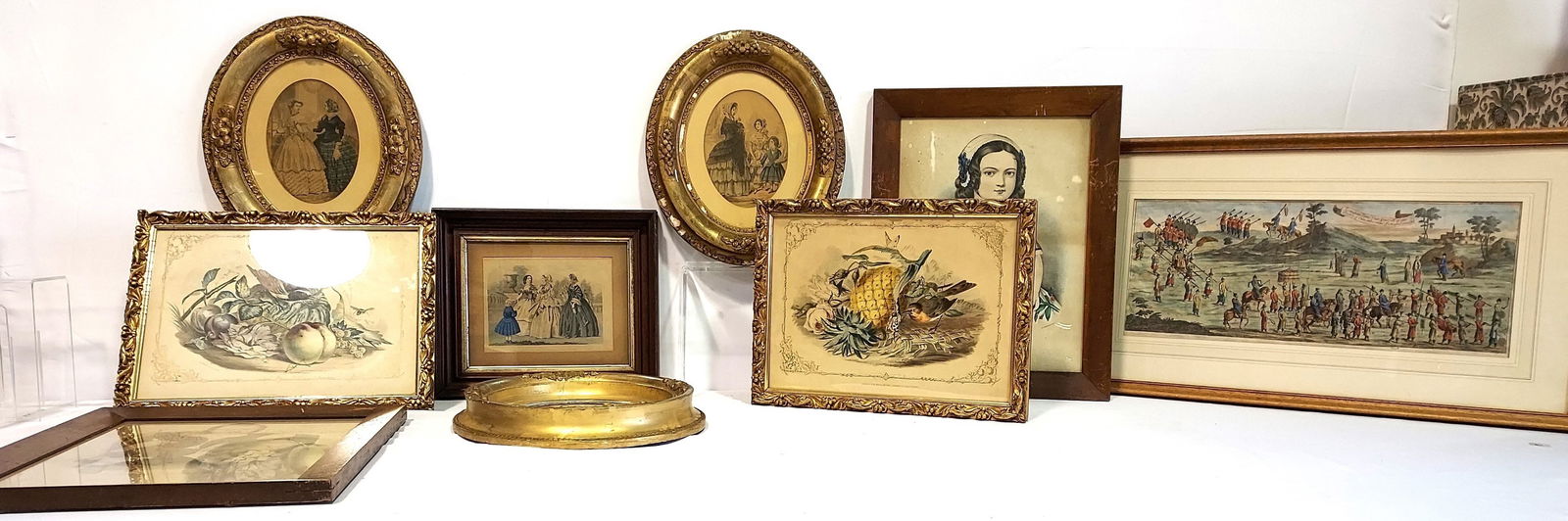 ASSORTED 19TH C FRAMED HAND COLORED PRINTS (1 of 20)