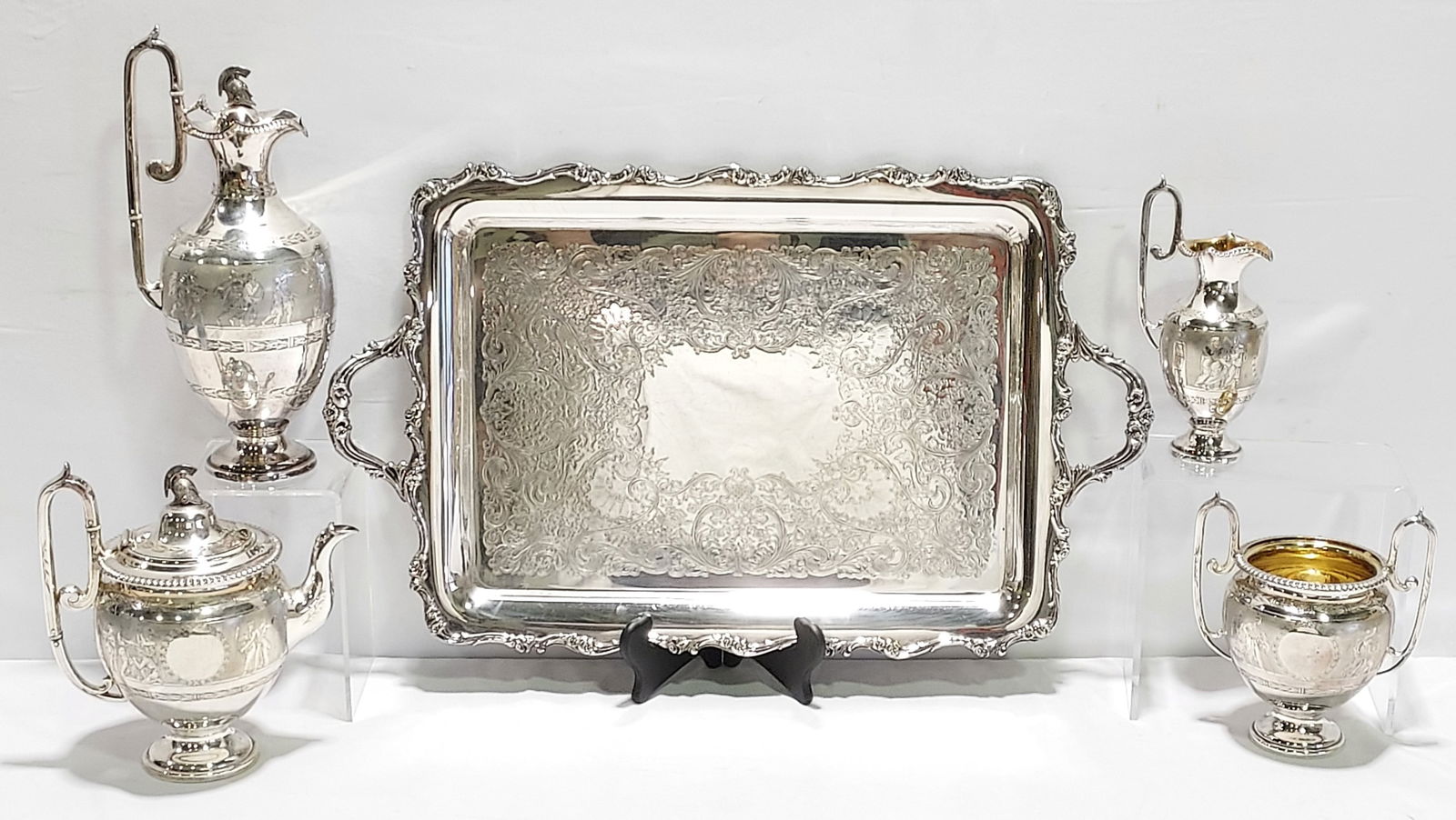 ROBERTS & BELK STERLING SILVER TEA SET, SHEFFIELD (1 of 20)