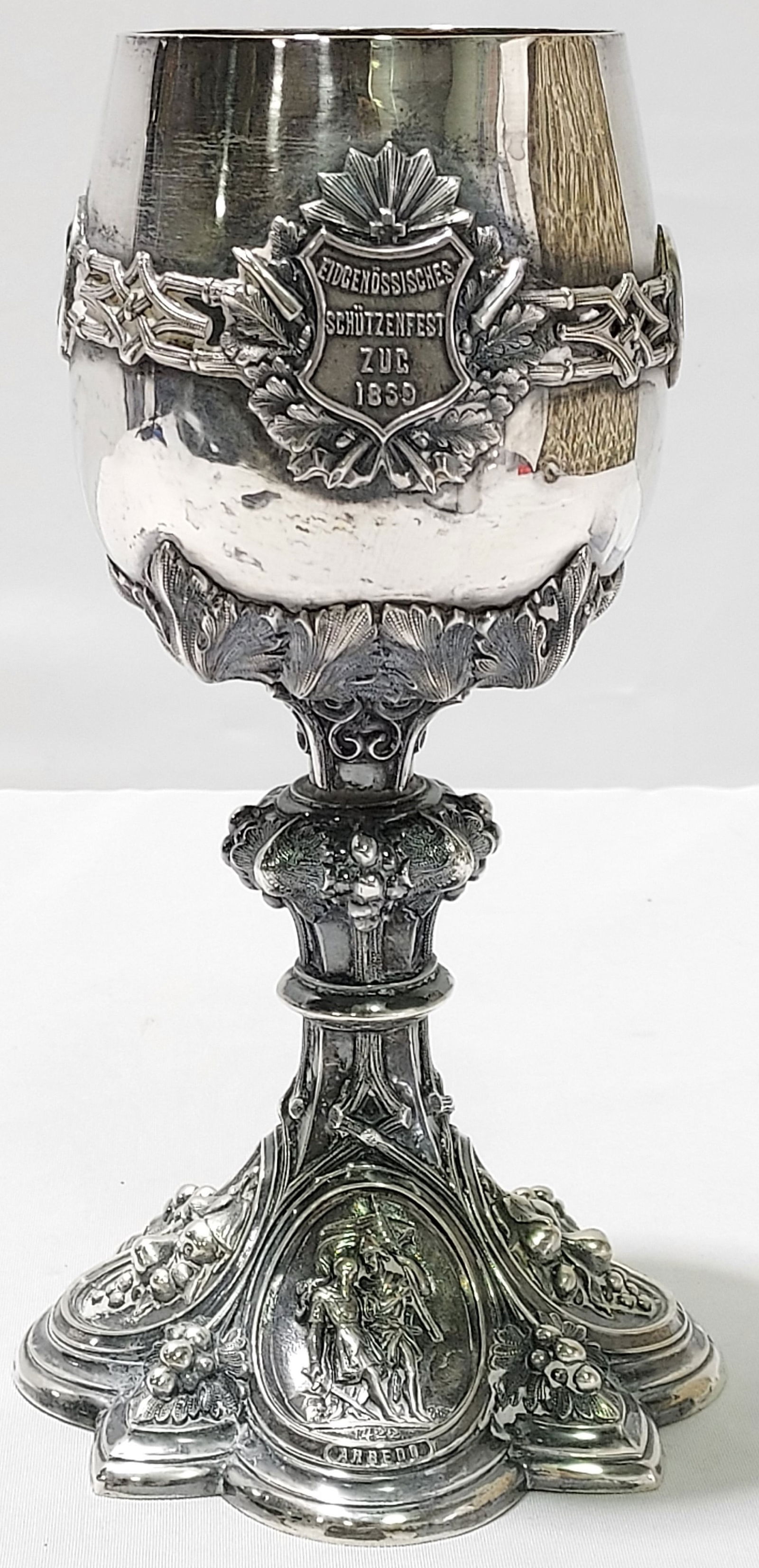 ANTIQUE GUSTAV MEMMERT GERMAN 800 SILVER CHALICE (1 of 15)