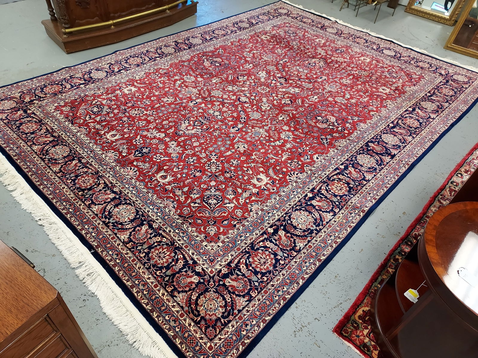 VINTAGE PERSIAN TABRIZ HAND KNOTTED RUG 10' X 14' (1 of 12)