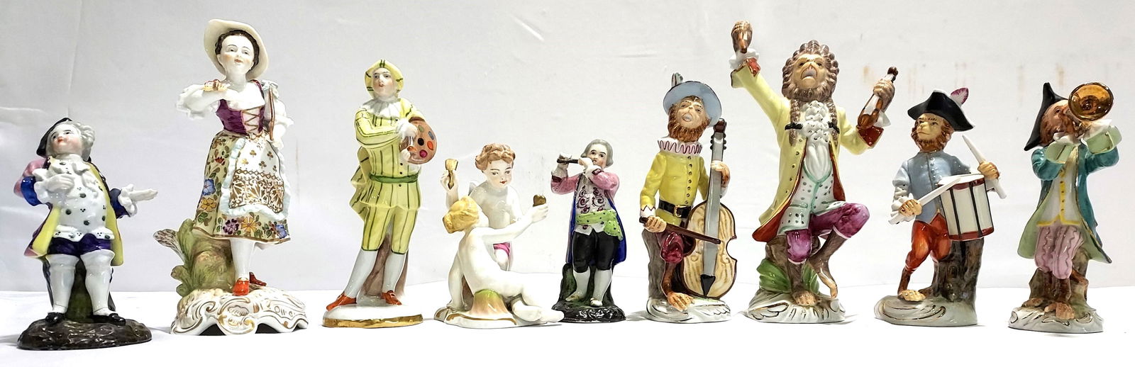 COLLECTION PORCELAIN FIGURINES, MONKEY BAND, ETC 9 (1 of 16)