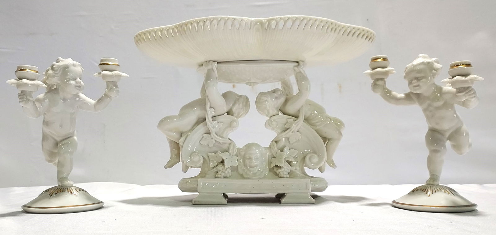 BLANC DE CHINA PORCELAIN: HUTSCHENREUTHER ETC 3 PC (1 of 18)