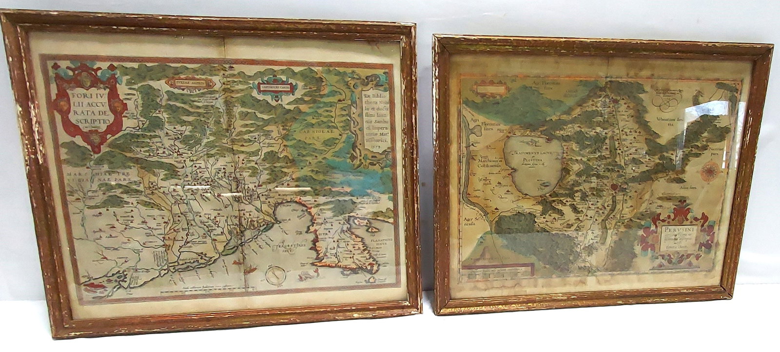 TWO ANTIQUE HAND COLORED MAPS OF REGIONS OF ITALY (1 of 9)