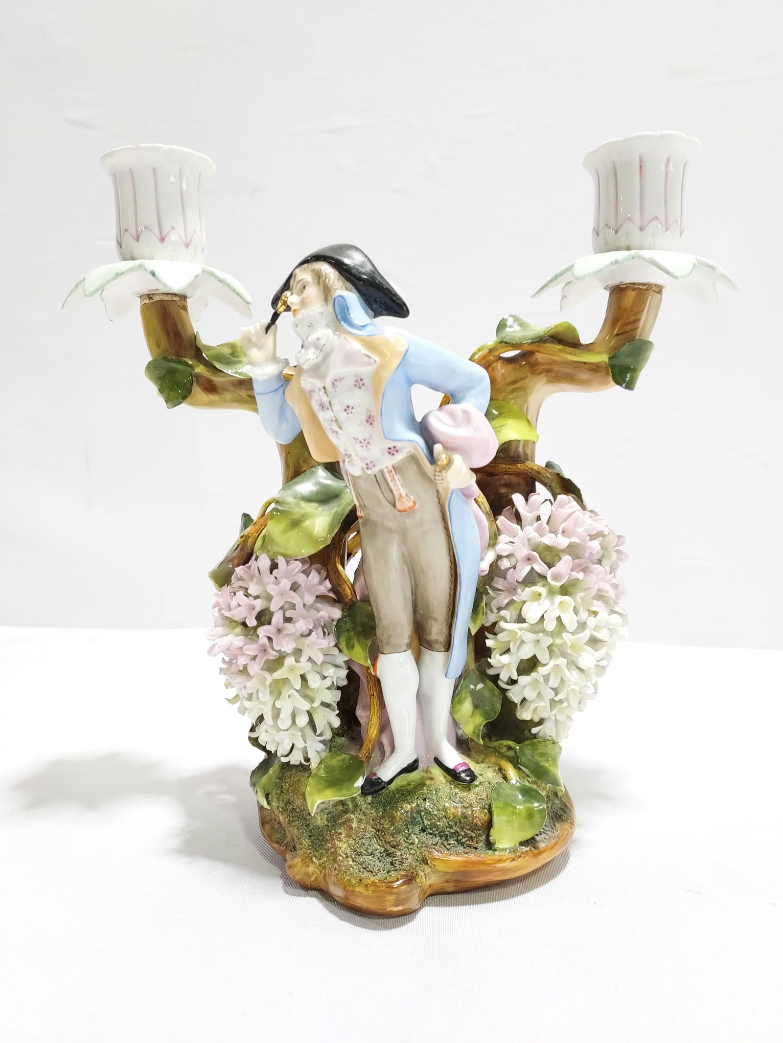 RARE SITZENDORF FIGURAL PORCELAIN CANDLE HOLDER (1 of 8)