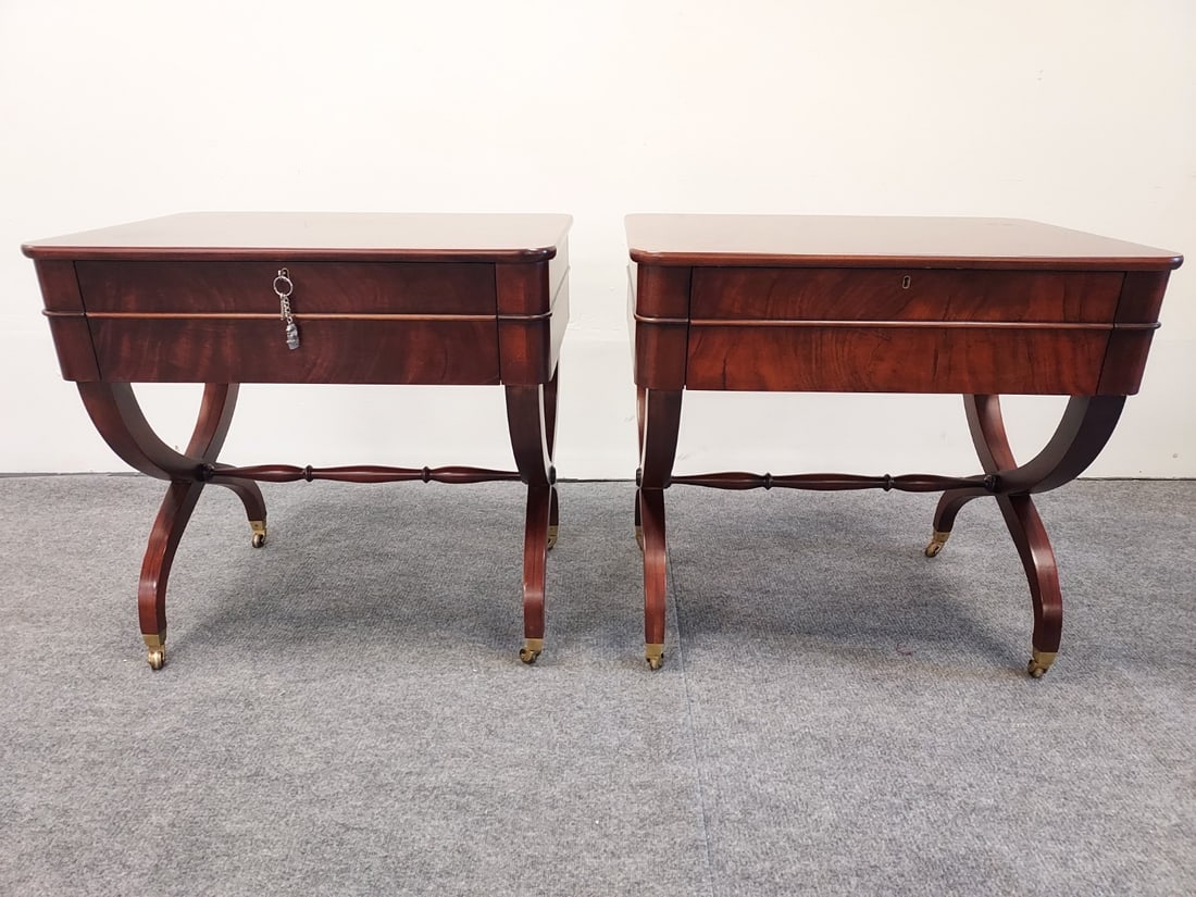 PAIR RALPH LAUREN "BARLOW" MAHOGANY SIDE TABLES (1 of 16)