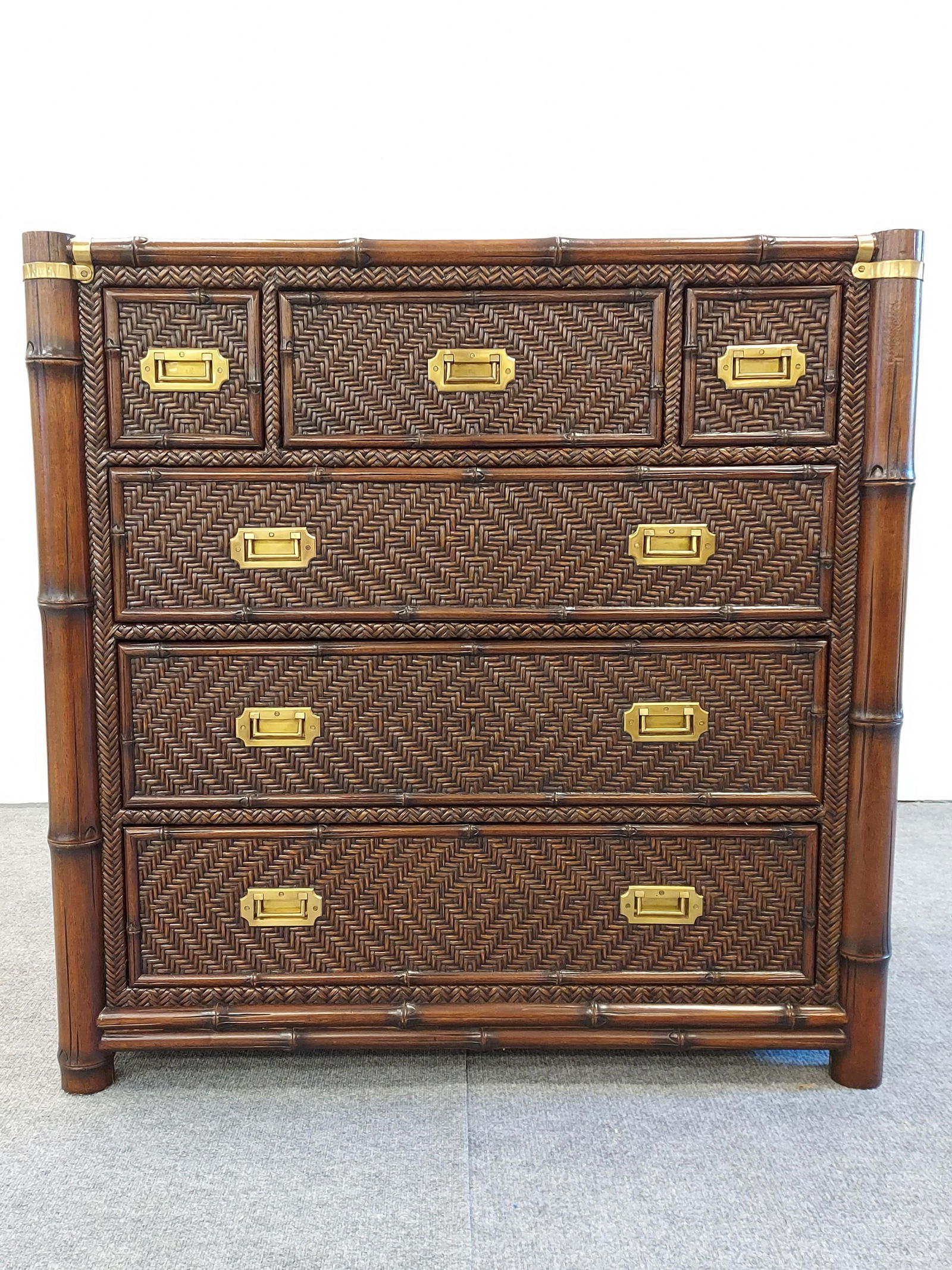 LARGE RALPH LAUREN RATTAN & BAMBOO CHEST OF DRAWER (1 of 12)