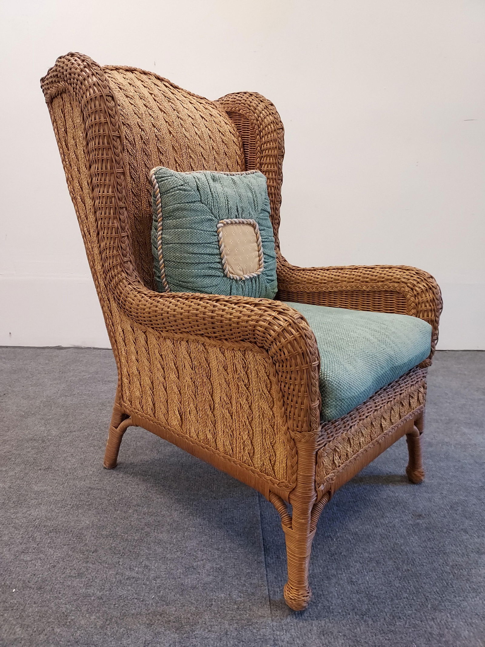 RALPH LAUREN WOVEN RATTAN WINGBACK ARMCHAIR (1 of 12)