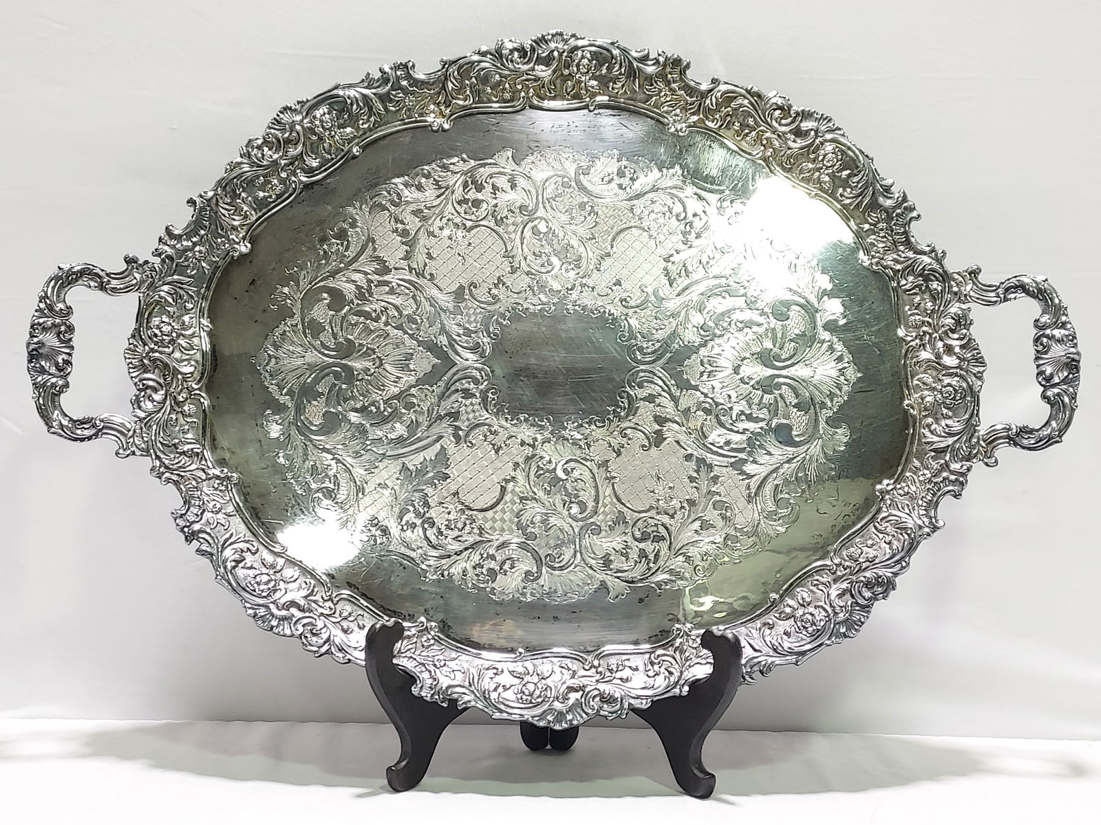 BARKER ELLIS ENGLISH SILVER PLATED TRAY PLATTER (1 of 8)