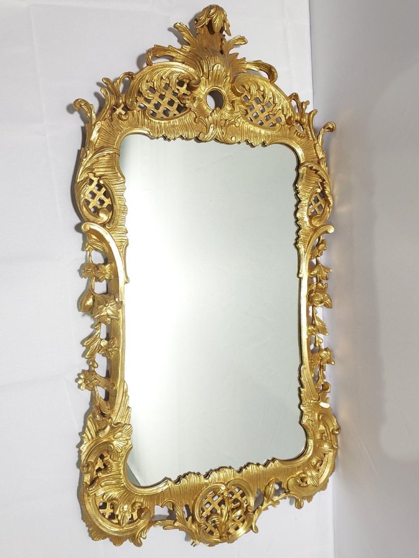 VINTAGE GOLD TONED ROCOCO STYLE WALL MIRROR AS IS (1 of 10)