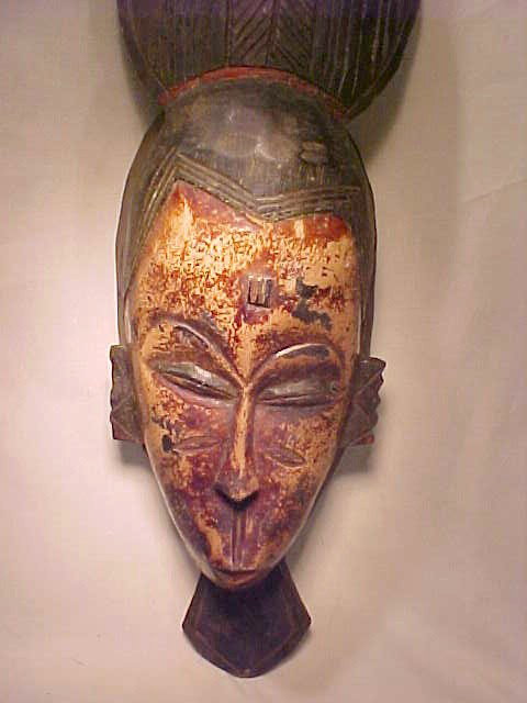 AFRICAN CARVED WOODEN MASK -  - 3