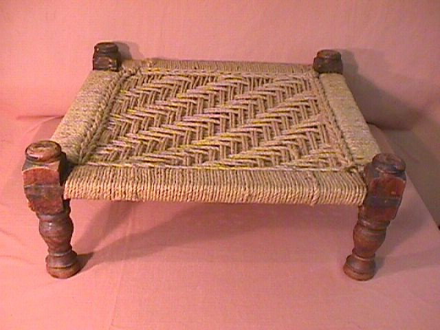 AFRICAN LOBI CARVED CHAIR OTTOMAN - - 3