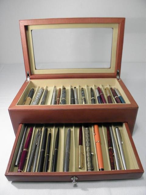 COLLECTION OF ASSORTED PENS: PARKER, MONTBLANC ETC: Collection of assorted fountain pens, ball point pens, and mechanical pencils. Includes a three piece sterling silver Parker pen trio (fountain pen, ball point pen, and mechanical pencil), a second st