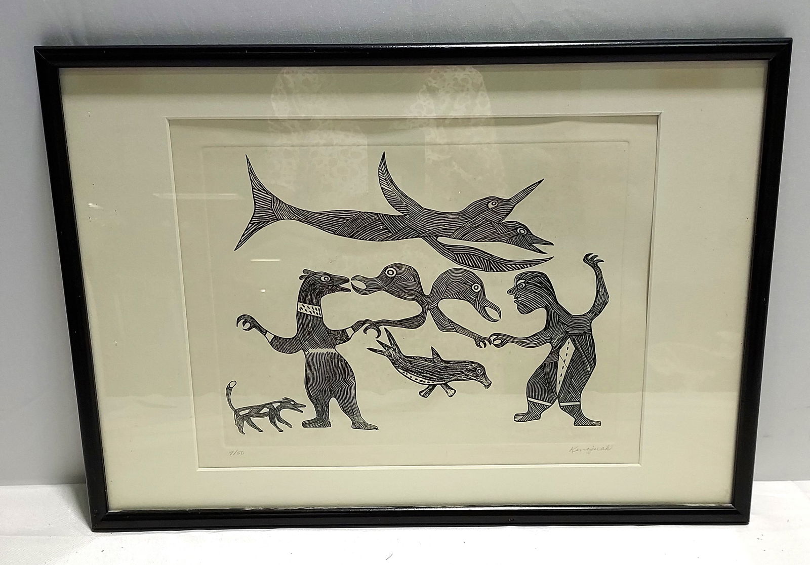 KENOJUAK ASHEVAK 'CAPE DORSET' INUIT ETCHING (1 of 7)