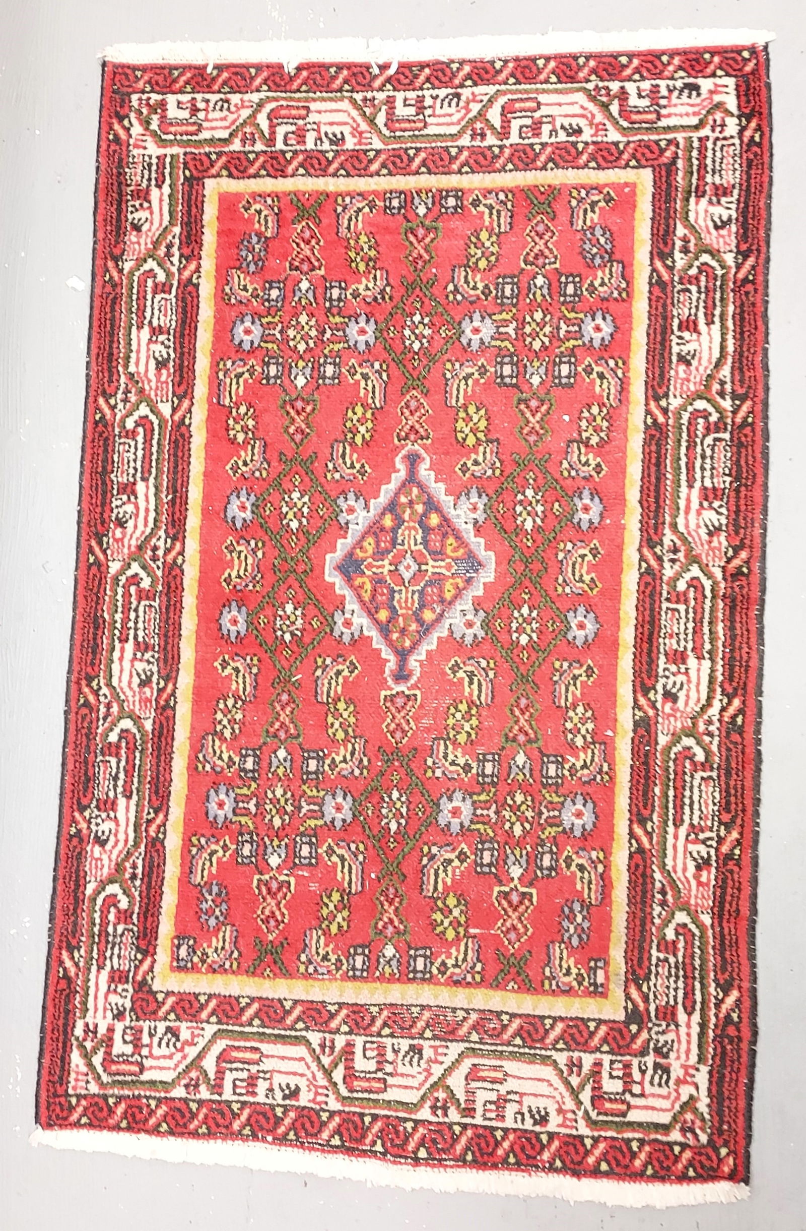 SMALL PERSIAN HAND KNOTTED THROW RUG 2' X 4' (1 of 9)