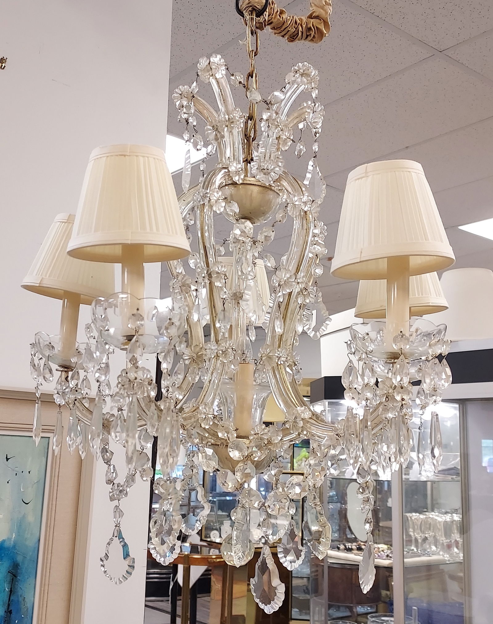 VINTAGE VENETIAN CRYSTAL CHANDELIER (1 of 6)
