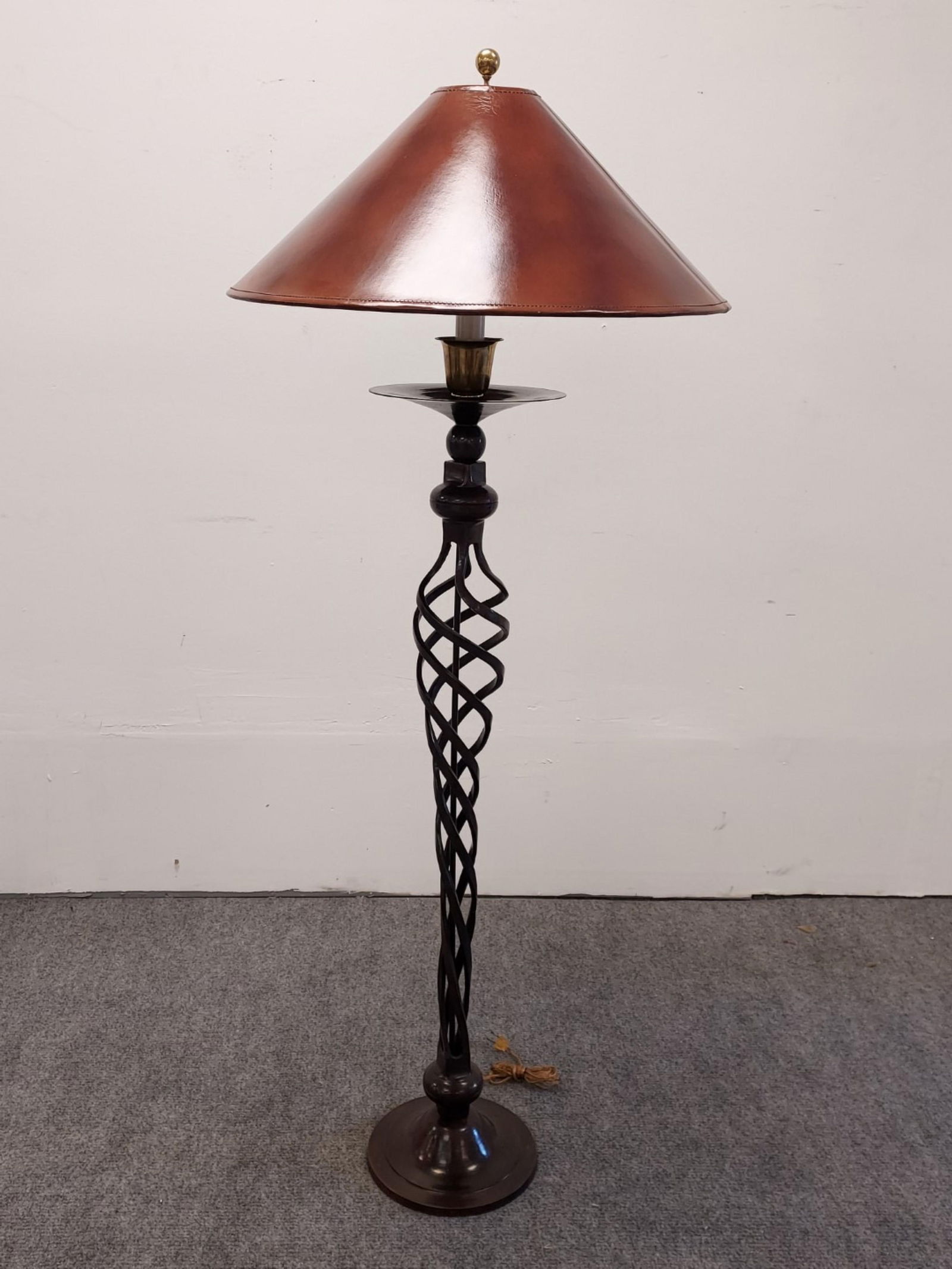 VINTAGE MAITLAND SMITH BRONZE SPIRAL FLOOR LAMP (1 of 9)