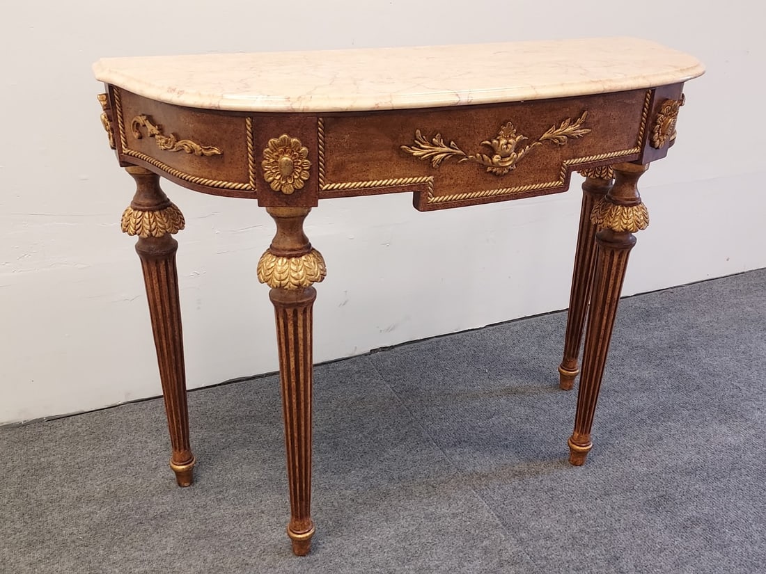 DECORATIVE CRAFTS MARBLE TOP CONSOLE TABLE (1 of 10)