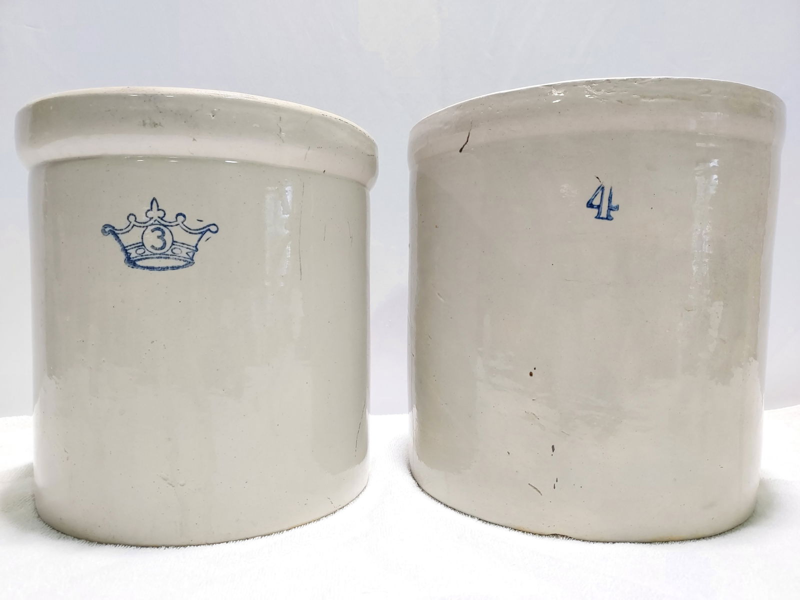 TWO ANTIQUE STONEWARE CROCKS (1 of 14)