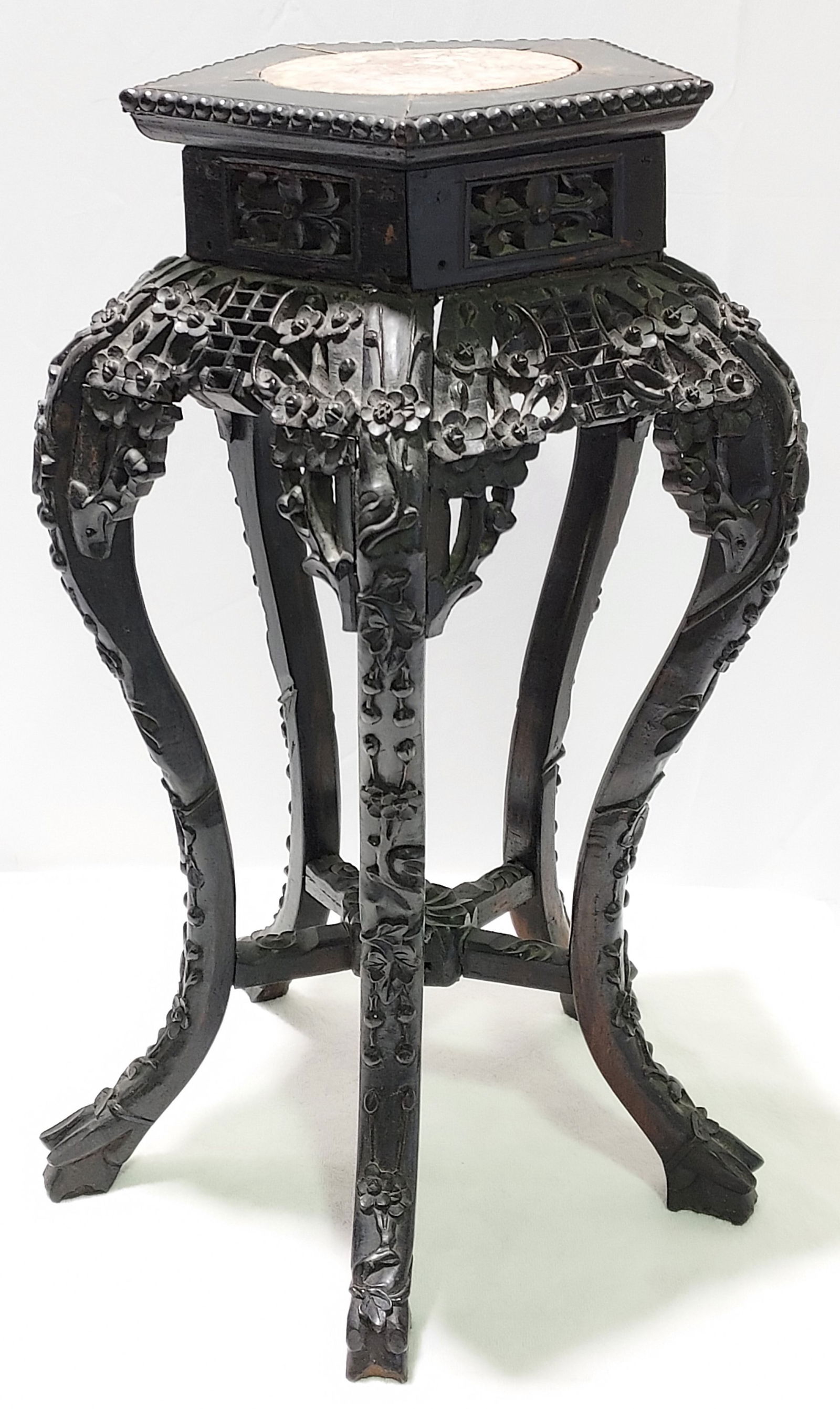 ANTIQUE CHINESE QING DYNASTY PEDESTAL PLANT STAND (1 of 13)