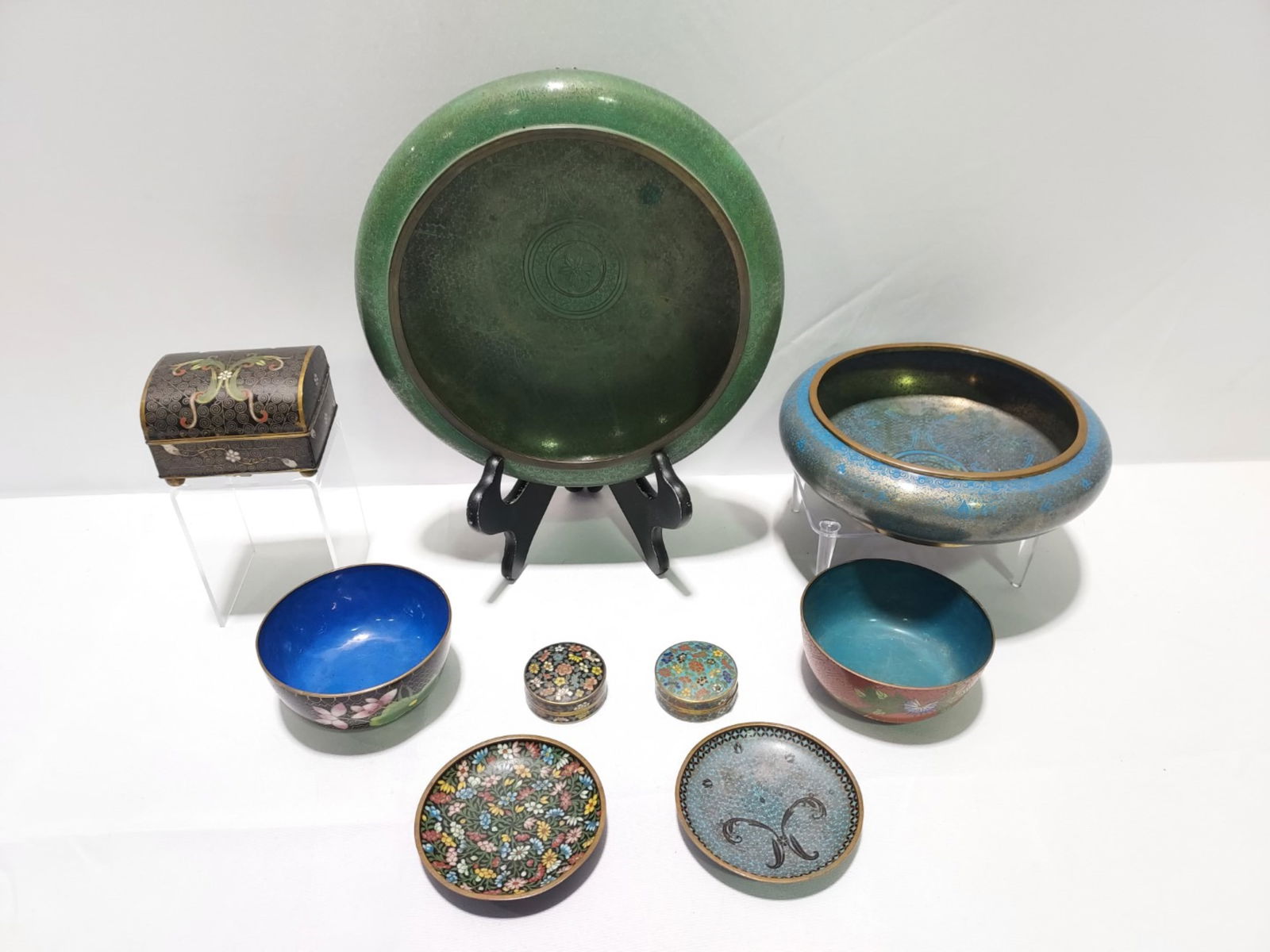 COLLECTION CHINESE CLOISONNE: 9 PCS (1 of 19)