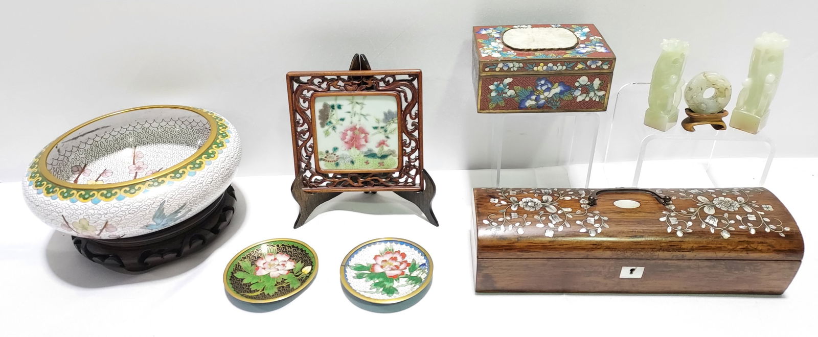 11pc LOT DECORATIVE CLOISONNE & CHINOISERIE (1 of 20)