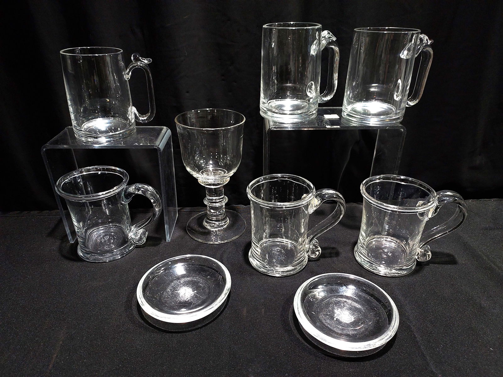 SIMON PEARCE & STEUBEN CRYSTAL: MUGS, DISHES, 9 PC (1 of 13)