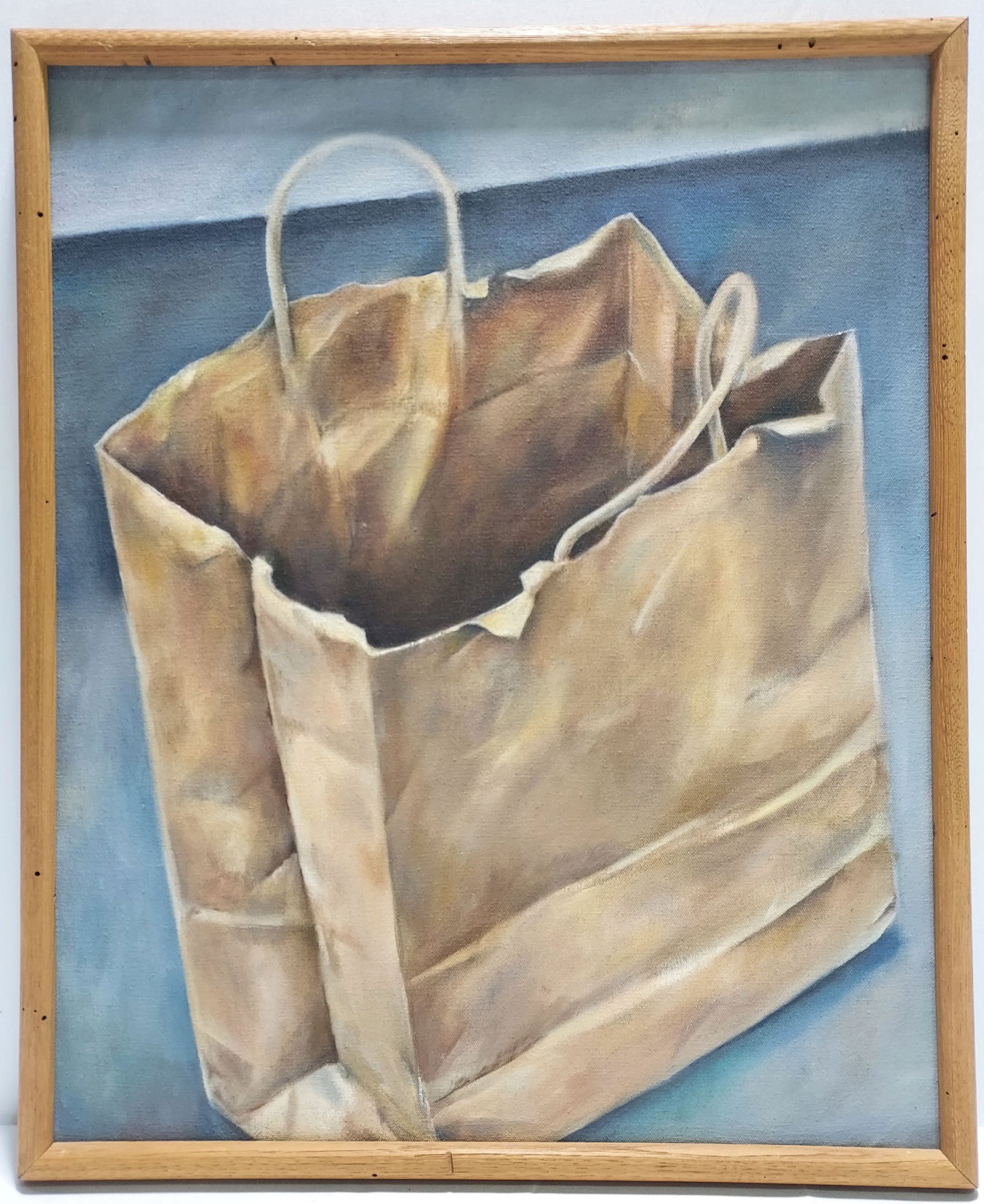 DAVID D SCHNEIDER OIL ON CANVAS PAINTING PAPER BAG (1 of 6)