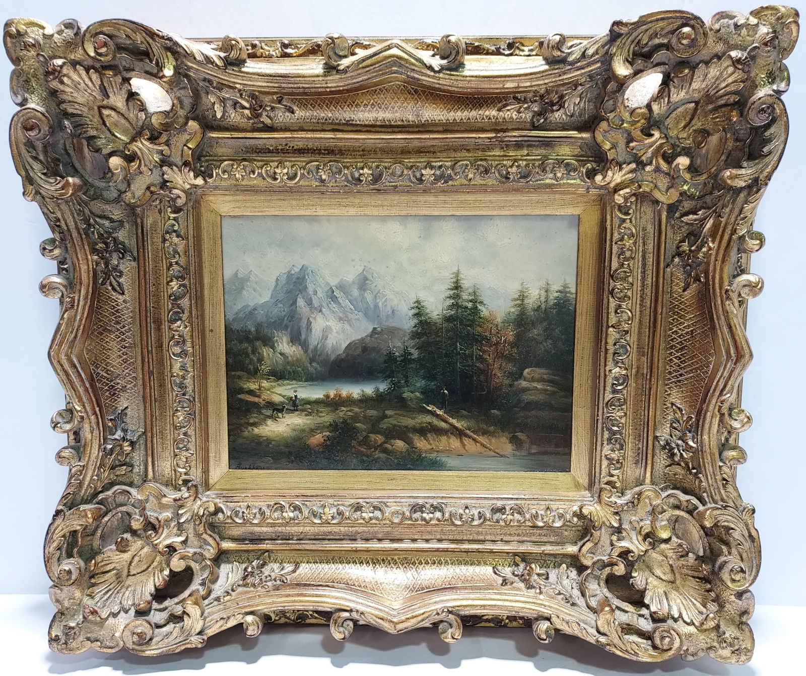 BURKHAUS MOUNTAINOUS LANDSCAPE OIL PAINTIING (1 of 9)