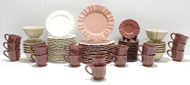 SET PORTUGUESE SCALLOPED CERAMIC DINNERWARE 72pcs