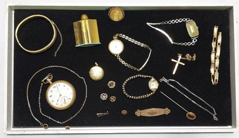 TRAY LOT ANTIQUE JEWELRY