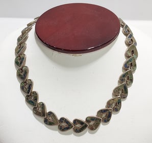 LOS CASTILLO MOSAICO AZTECA STERLING SILVER NECKLA