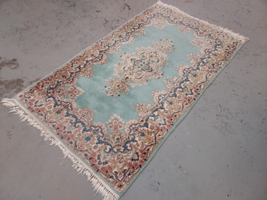 VINTAGE PERSIAN KERMAN HAND KNOTTED RUG 4' x 6'9"