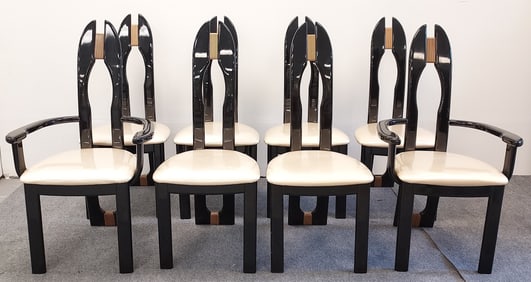 EIGHT DINING CHAIRS BY PIETRO COSTANTINI FOR ELLO