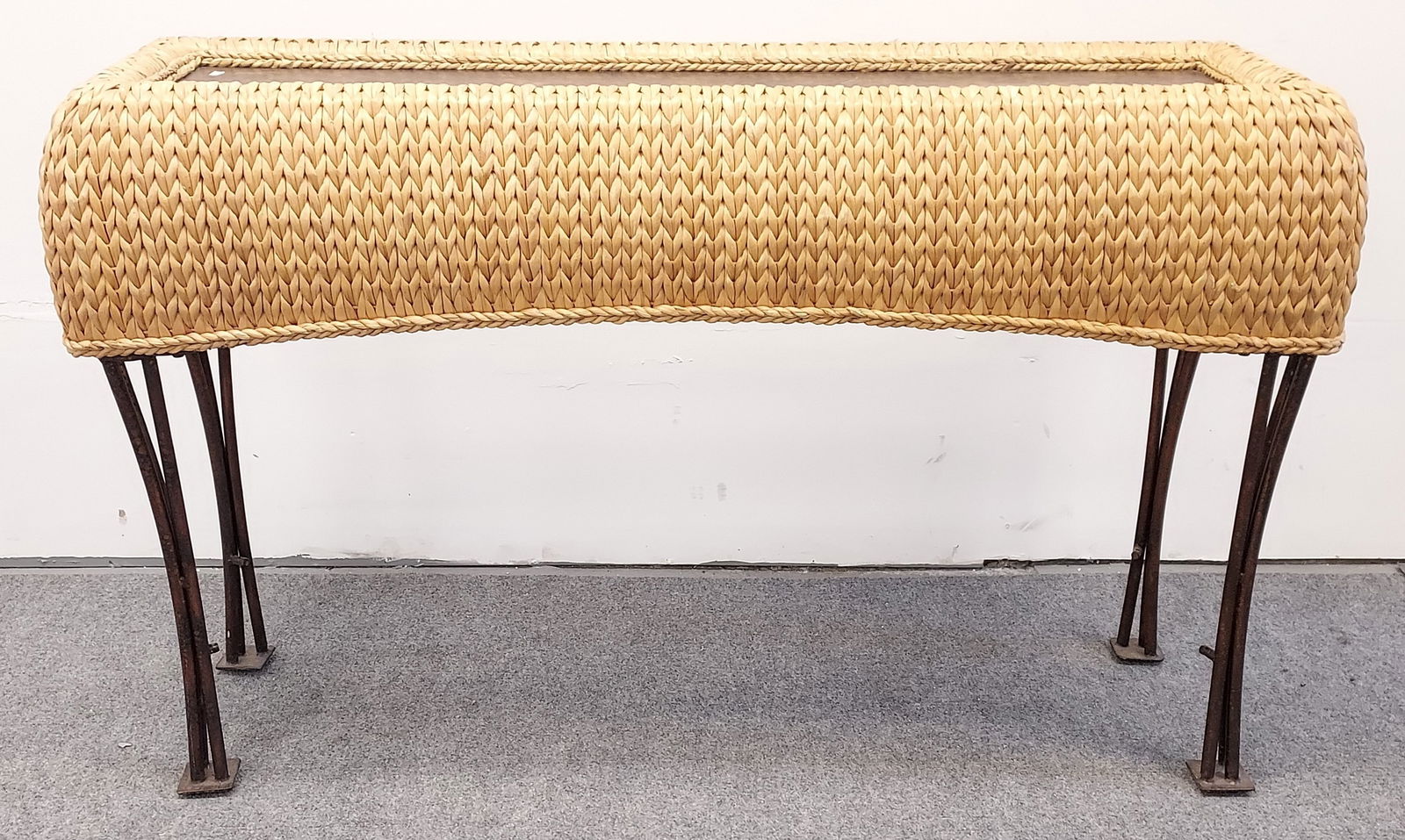 CRAFTMASTER SEAGRASS & PATINATED BRONZE CONSOLE (1 of 16)