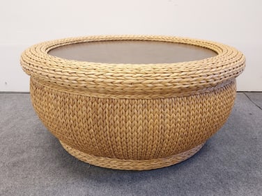 CRAFTMASTER SEAGRASS & PATINATED BRONZE COFFEE TBL