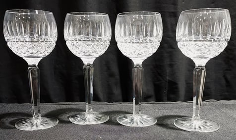 FOUR WATERFORD "MAEVE" CUT CRYSTAL WINE HOCKS