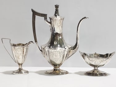PETITE GORHAM STERLING SILVER THREE PIECE TEA SET