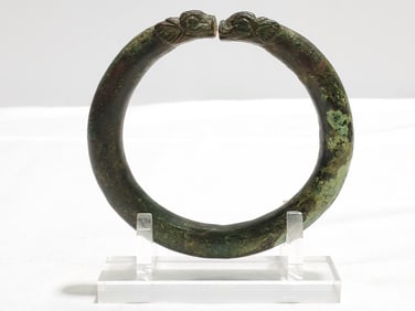 LURISTAN STYLE BRONZE PENANNULAR BANGLE BRACELET