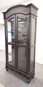 LARGE BLACK VITRINE CHINA CABINET